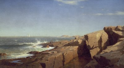 Nahant的岩石，1864年 作者 威廉·斯坦利·哈瑟尔汀